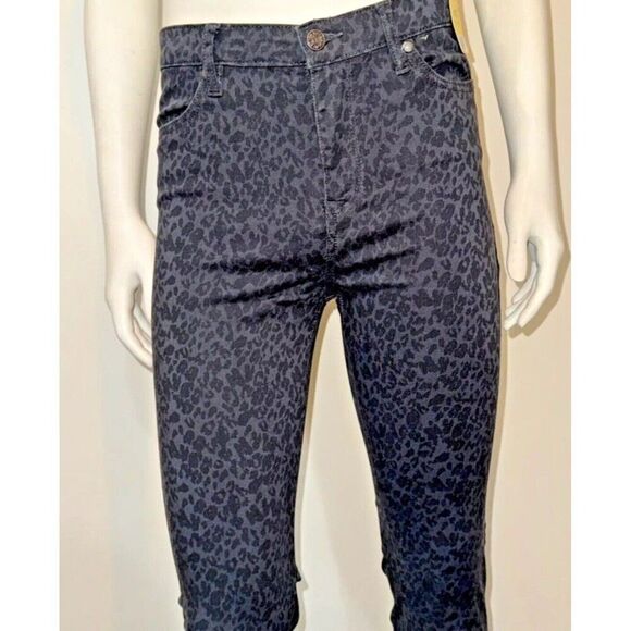 Buffalo High Rise Sz 6 Stretch Tencel Skinny Pants Hanna Black Tonal Leopard NWT - Picture 3 of 7